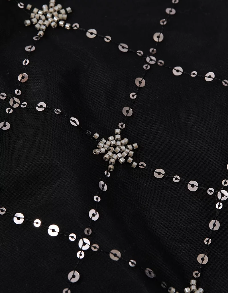 AE Sequin Mesh Cami Top