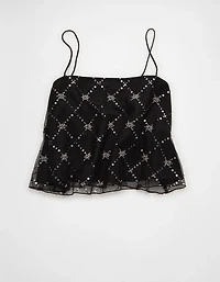 AE Sequin Mesh Cami Top