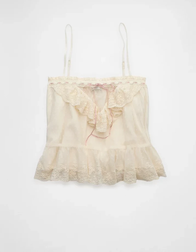 Camisole à volants en maille AE