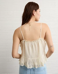 AE Mesh Ruffle Cami
