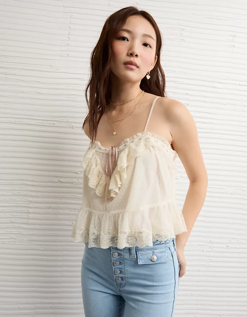 Camisole à volants en maille AE