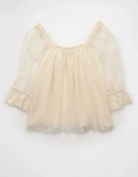 Blouse en maille à décolleté carré AE