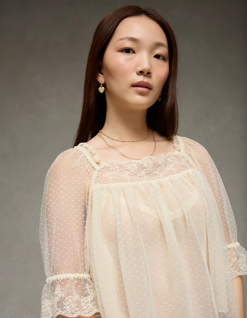 Blouse en maille à décolleté carré AE