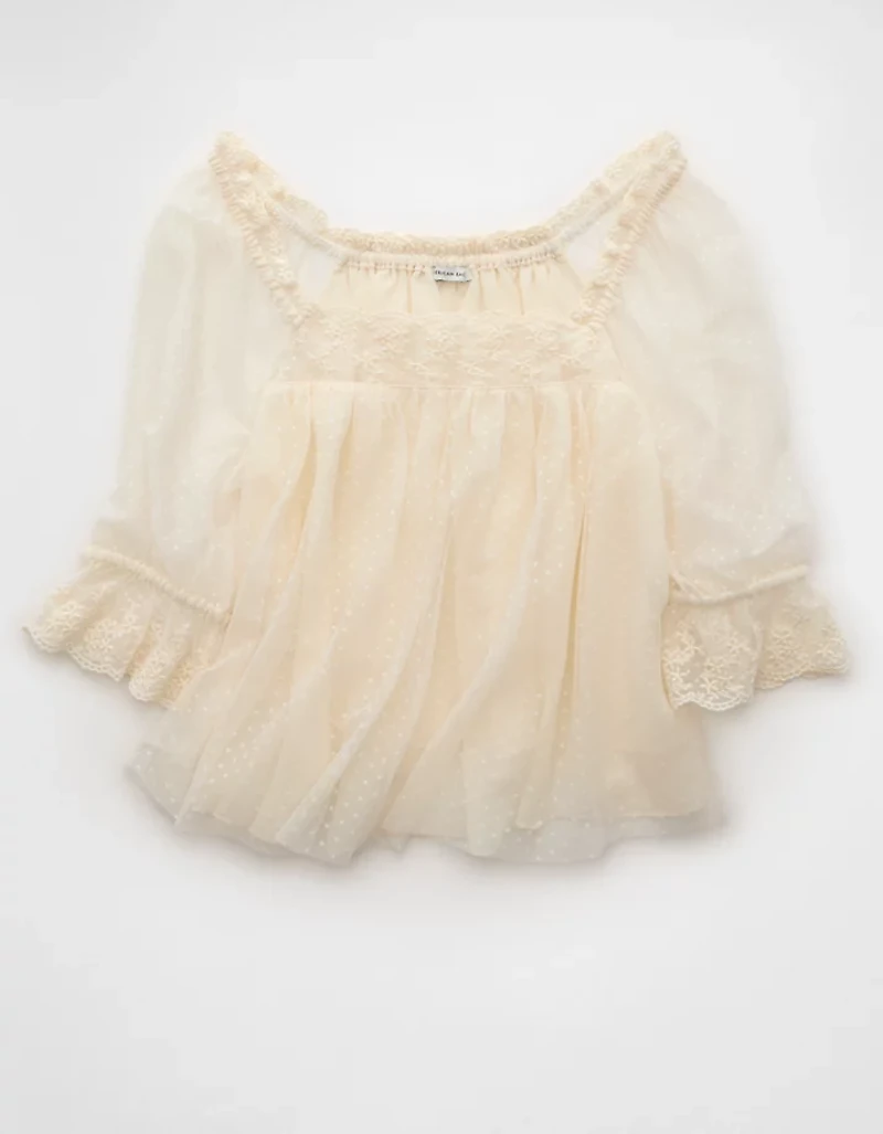 Blouse en maille à décolleté carré AE
