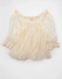 Blouse en maille à décolleté carré AE