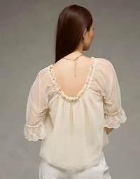 Blouse en maille à décolleté carré AE
