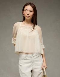 Blouse en maille à décolleté carré AE