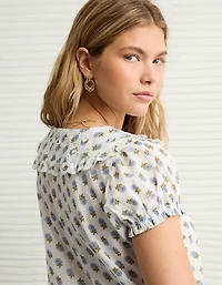 AE x The Summer I Turned Pretty Collared Puff Sleeve Blouse