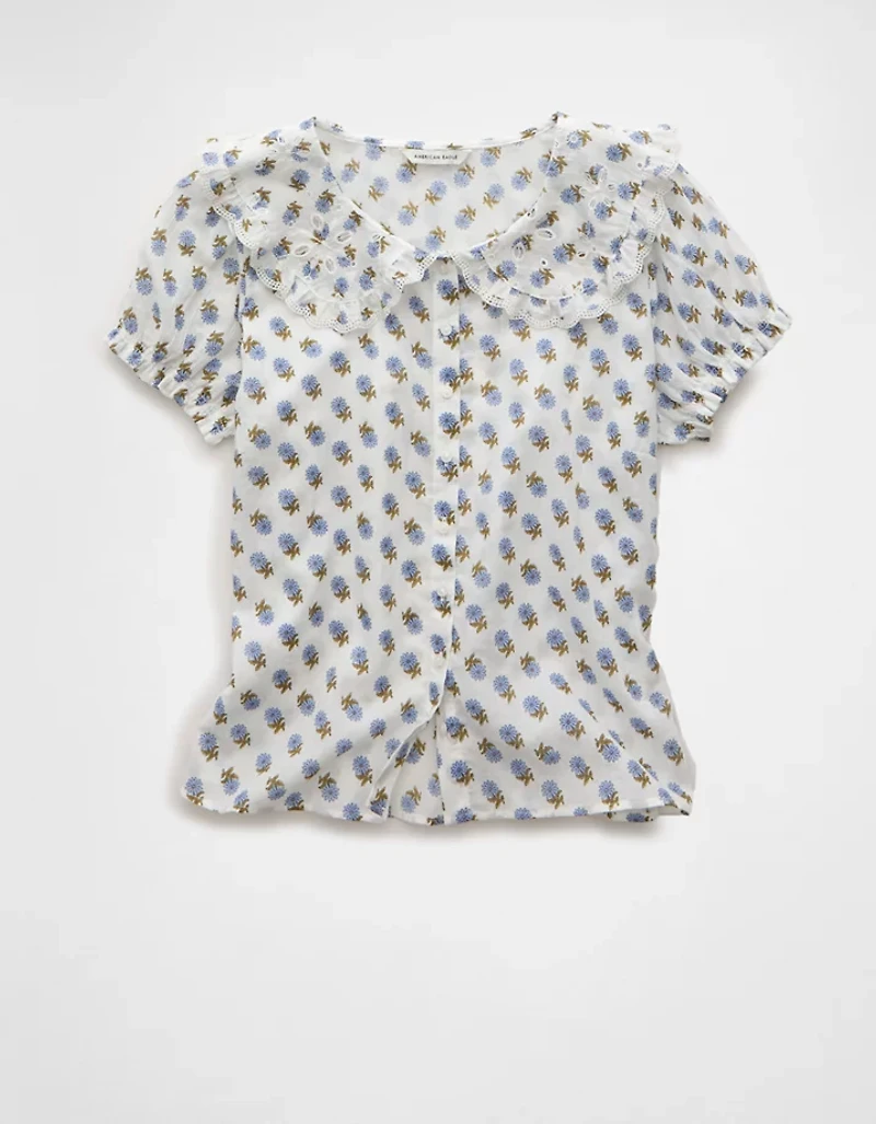 AE x The Summer I Turned Pretty Collared Puff Sleeve Blouse