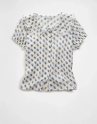 AE x The Summer I Turned Pretty Collared Puff Sleeve Blouse