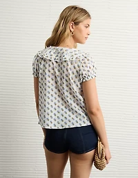 AE x The Summer I Turned Pretty Collared Puff Sleeve Blouse