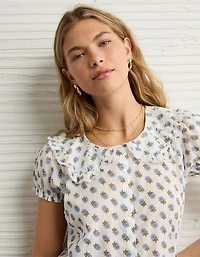 AE x The Summer I Turned Pretty Collared Puff Sleeve Blouse