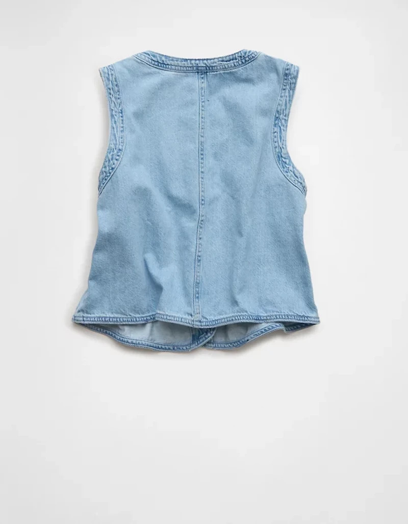 Gilet à col montant en denim AE