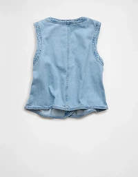 Gilet à col montant en denim AE