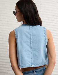 Gilet à col montant en denim AE