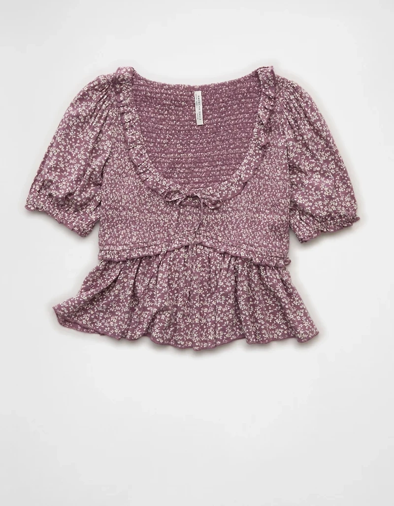 AE Smocked Babydoll Blouse