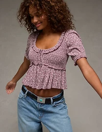 AE Smocked Babydoll Blouse