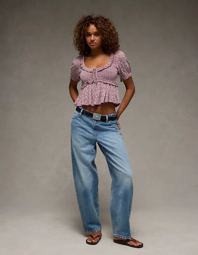 AE Smocked Babydoll Blouse