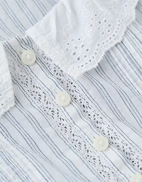 AE Schiffli Button-Up Blouse