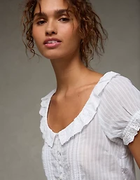 AE Schiffli Button-Up Blouse