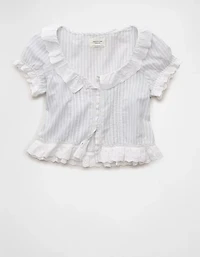 AE Schiffli Button-Up Blouse