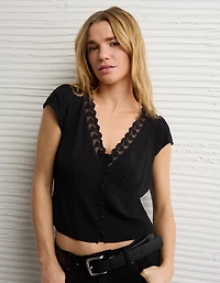 AE Lace Trim Blouse