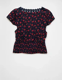 Blouse avec garniture en dentelle AE