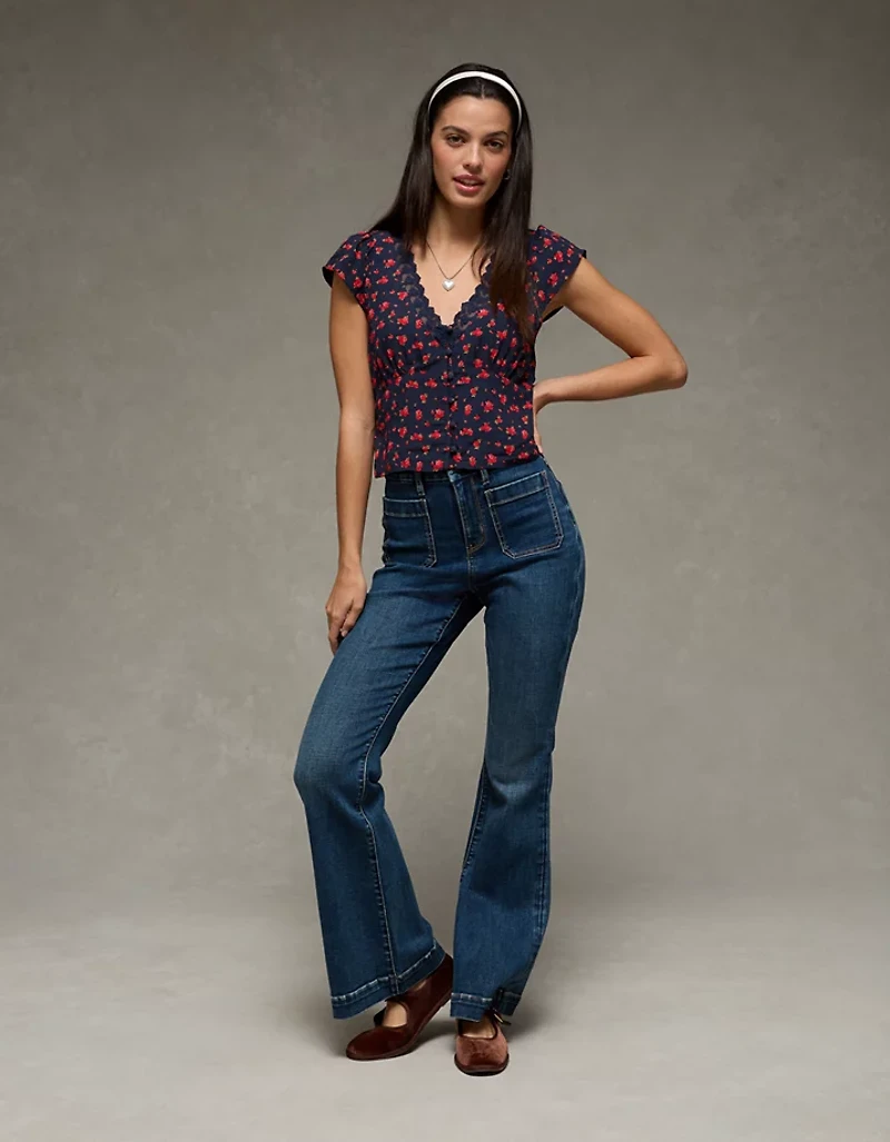 Blouse avec garniture en dentelle AE