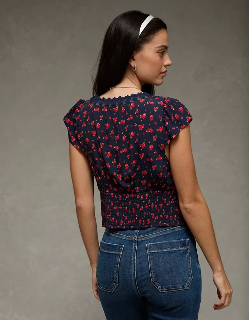 Blouse avec garniture en dentelle AE