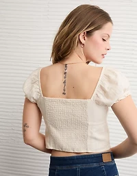 Blouse nouée à l’avant manches courtes AE