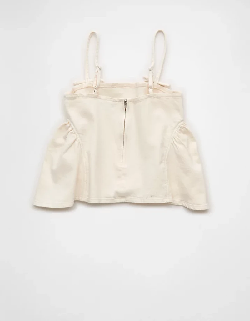 AE Denim Bow Strap Tank Top