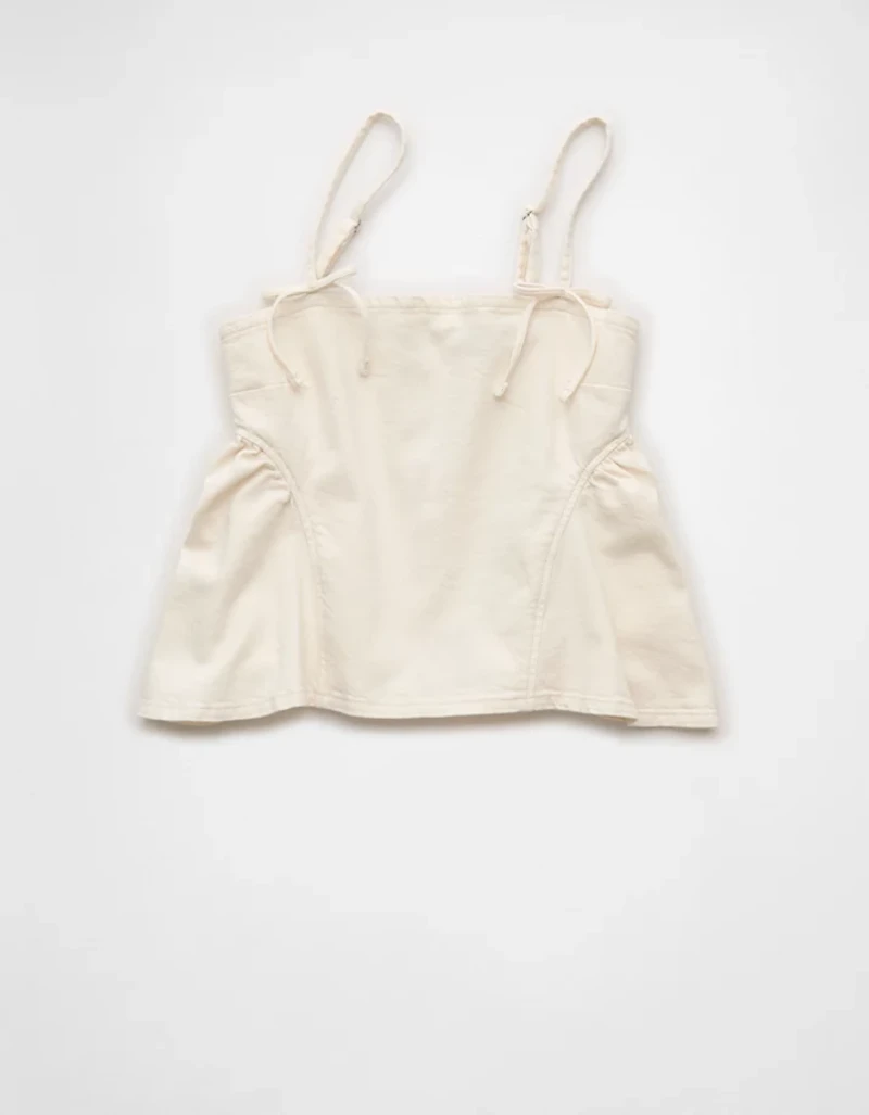 AE Denim Bow Strap Tank Top