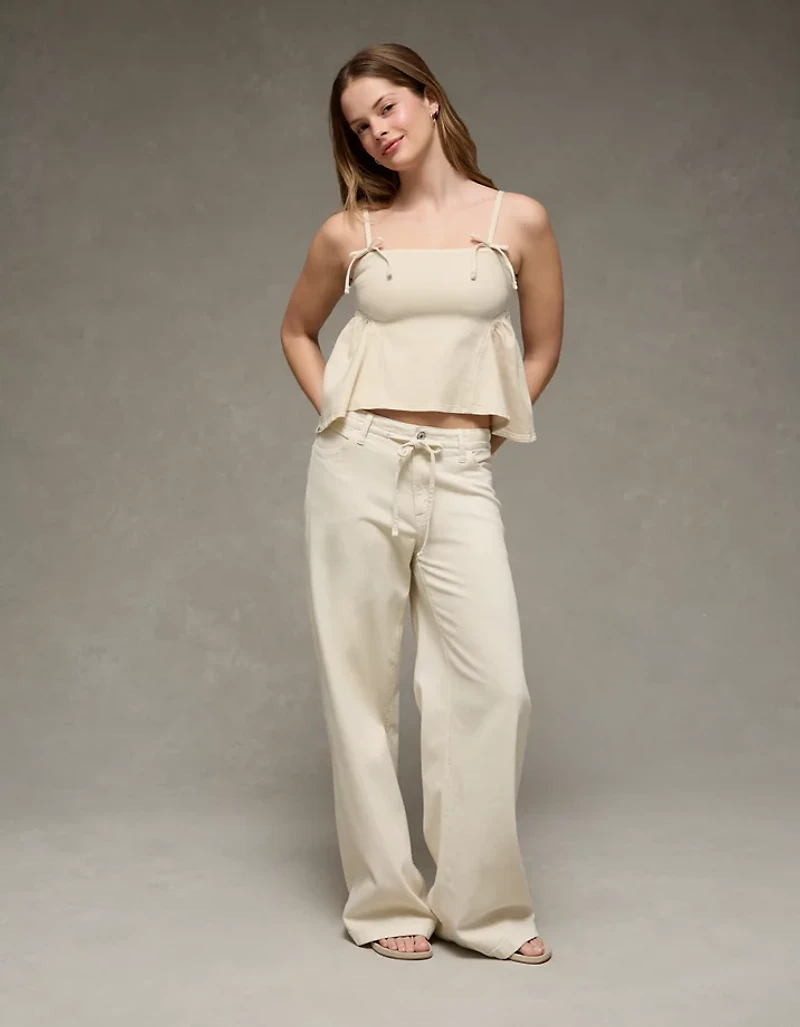 AE Denim Bow Strap Tank Top