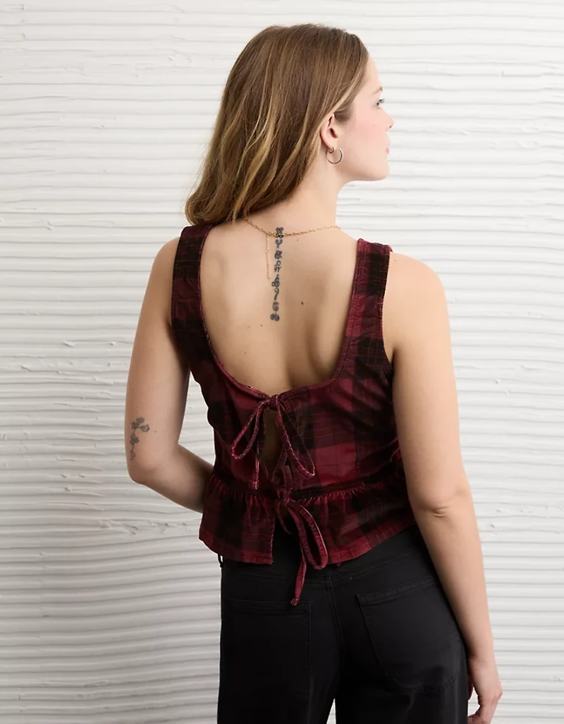 AE Back Bow Peplum Tank Top