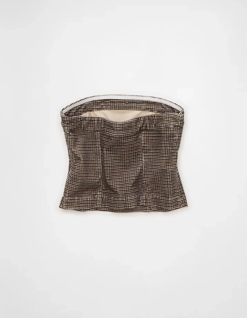 AE Plaid Corduroy Tube Top