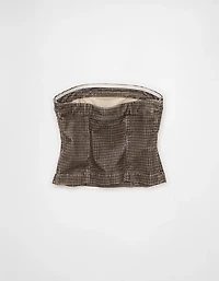AE Plaid Corduroy Tube Top