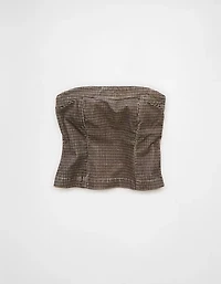 AE Plaid Corduroy Tube Top