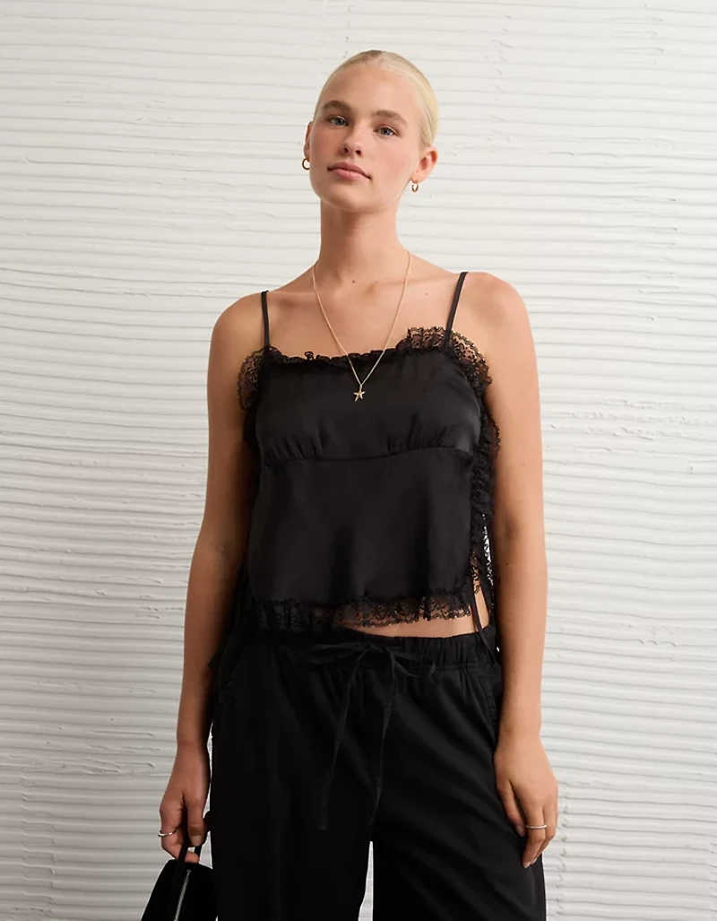 AE Side-Tie Lace Tank Top