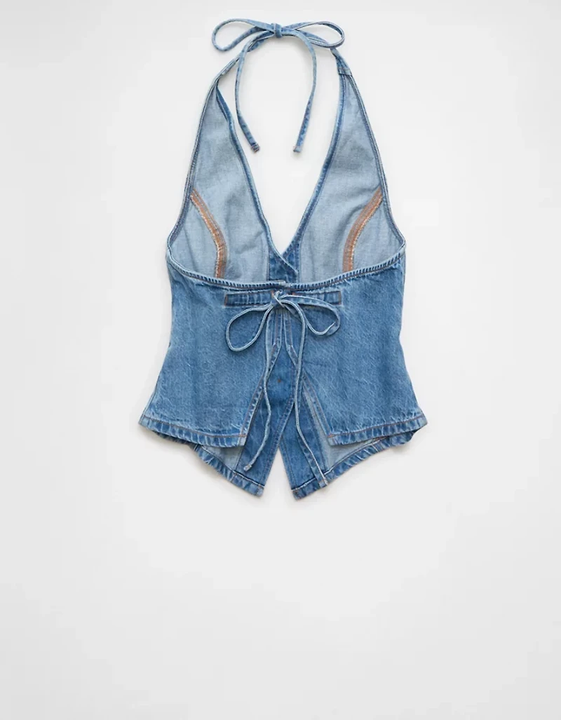 AE Denim Halter Vest