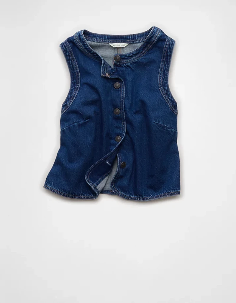 AE High-Neck Denim Vest