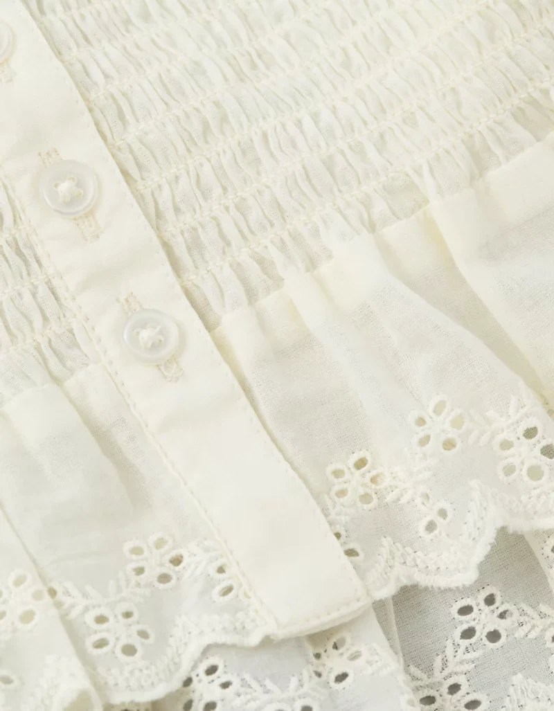 Débardeur boutonné à smocks AE