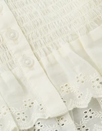 Débardeur boutonné à smocks AE