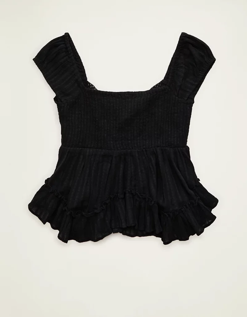 AE Lace Trim Babydoll Blouse
