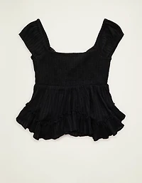 AE Lace Trim Babydoll Blouse