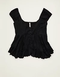 AE Lace Trim Babydoll Blouse