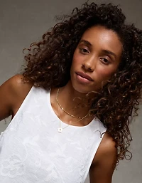 AE Sleeveless Tie-Side Embroidered Tank Top