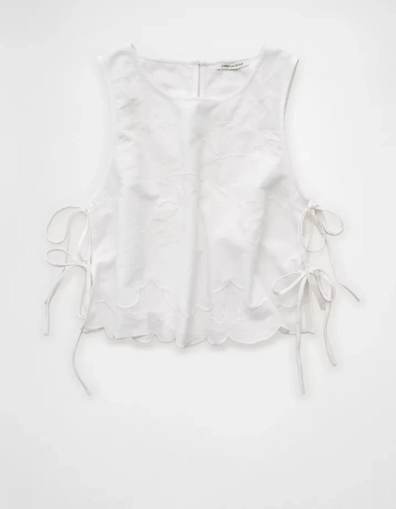 AE Tie-Side Embroidered Tank Top