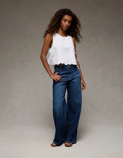 AE Tie-Side Embroidered Tank Top