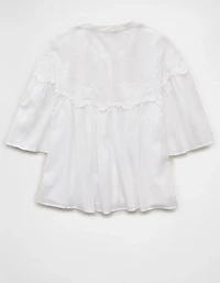 AE Embroidered Button-Up Blouse