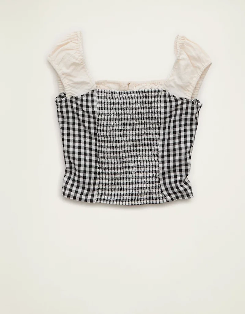 AE Square-Neck Cap-Sleeve Top